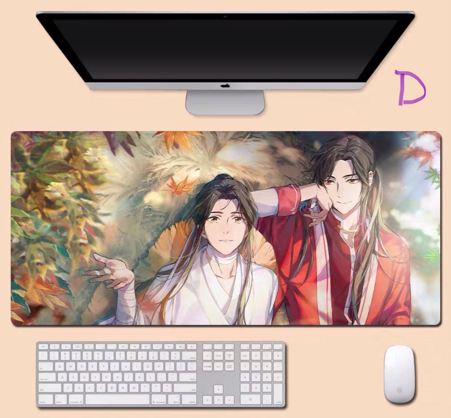 Tian Guan Ci Fu desk pad- TGCF non slip PU leather desk mat - blotter Hua Cheng Xie Lian MXTX Anime gift Heaven Officials Blessing