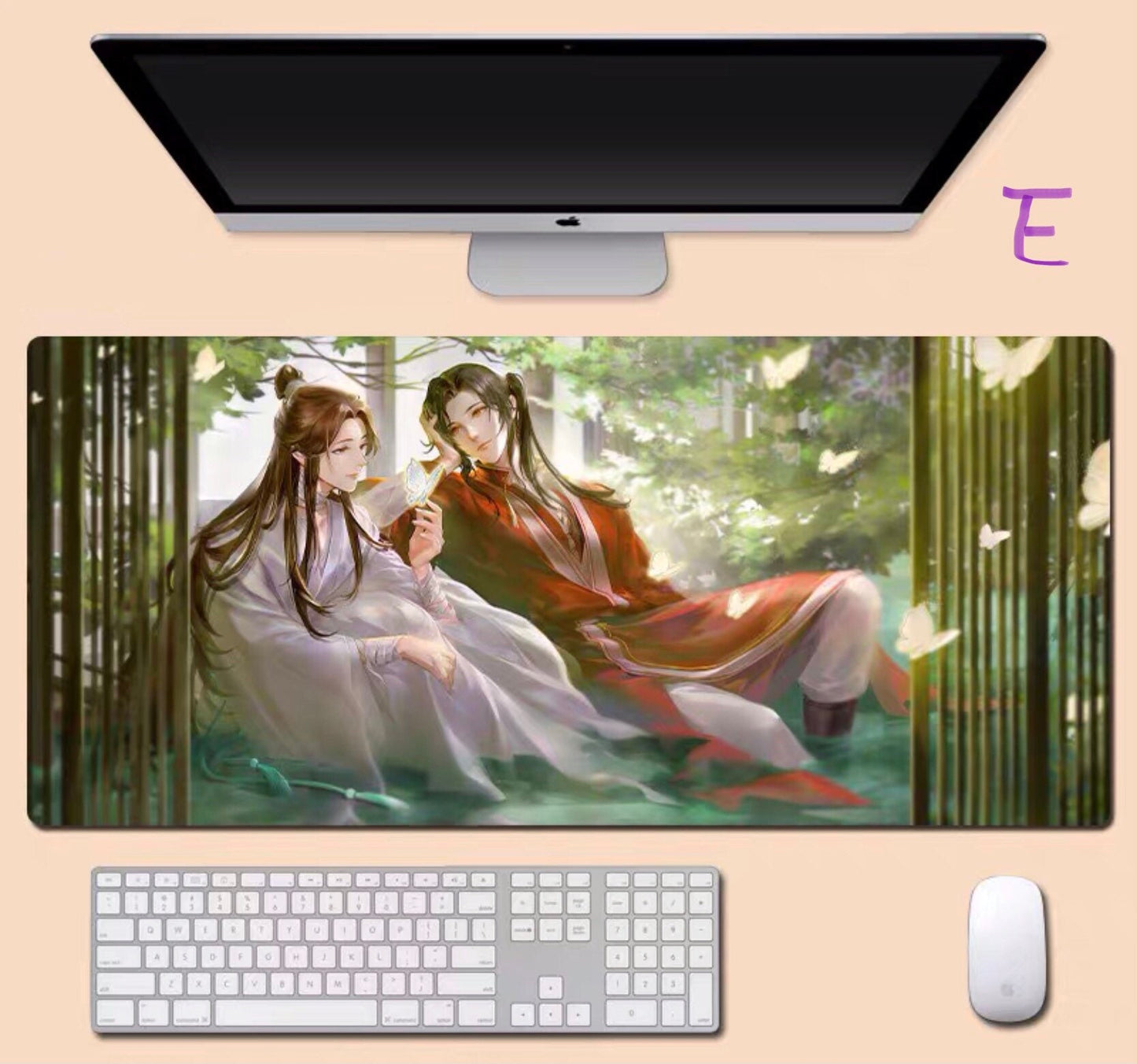 Tian Guan Ci Fu desk pad- TGCF non slip PU leather desk mat - blotter Hua Cheng Xie Lian MXTX Anime gift Heaven Officials Blessing