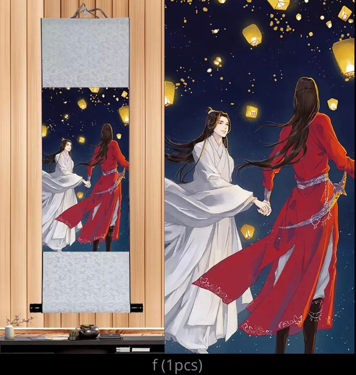 TGCF wall scroll art - fabric poster Tapestry print BL yaoi anime fan gift Tian Guan Ci Fu Xie Lian Huacheng Heaven Official’s blessing