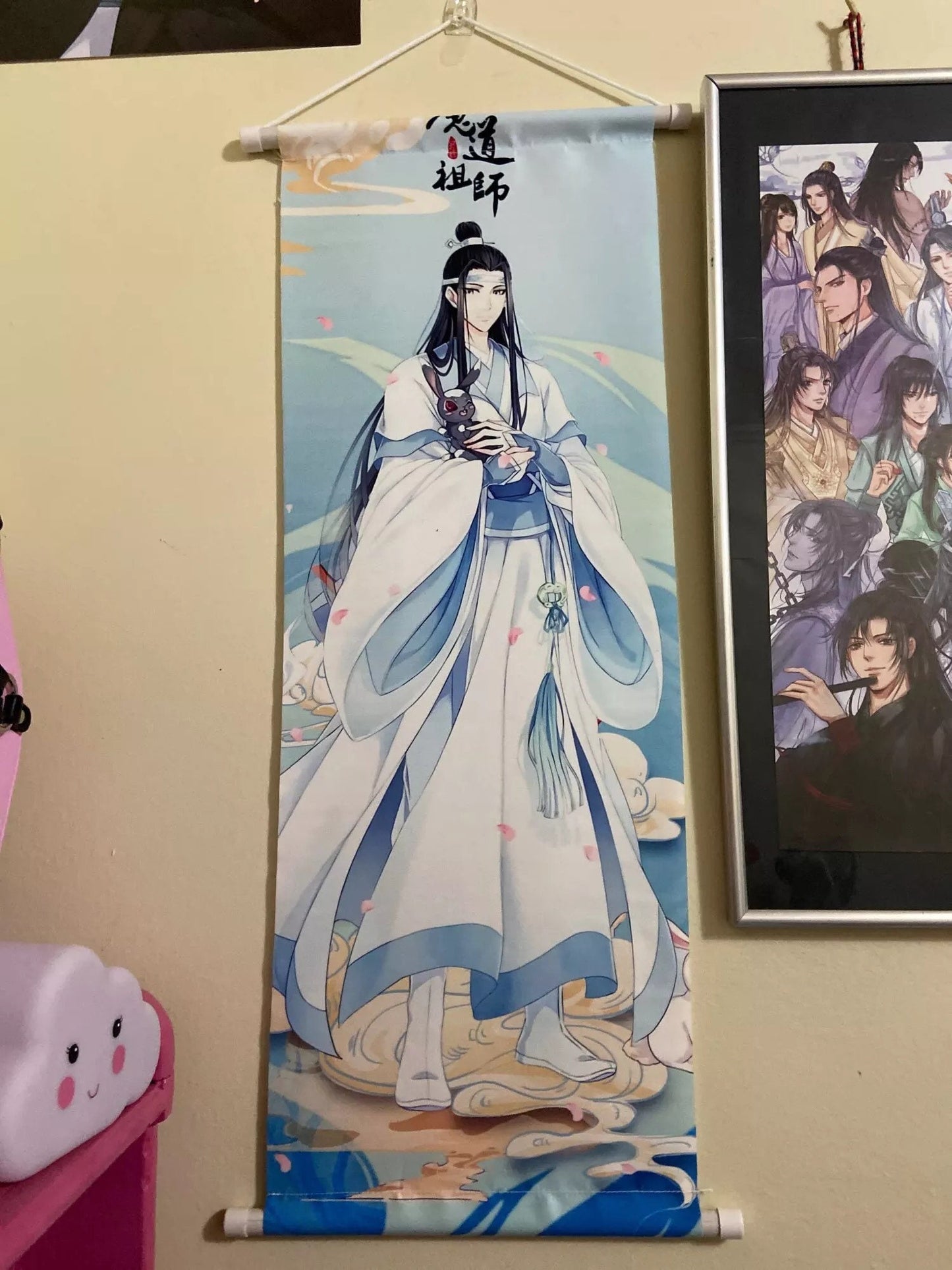 MDZS wall scroll art - anime fabric poster Tapestry print Wei Wuxian Lan Wangji Mo Dao Zu Shi tian guan ci fu gift wall hanging C163