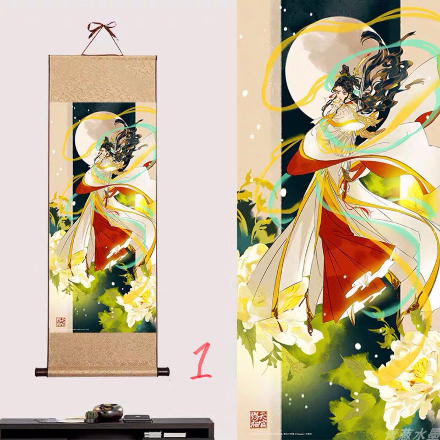 TGCF wall scroll art - fabric poster Tapestry print BL yaoi anime fan gift Tian Guan Ci Fu Xie Lian Huacheng Heaven Official’s blessing C006