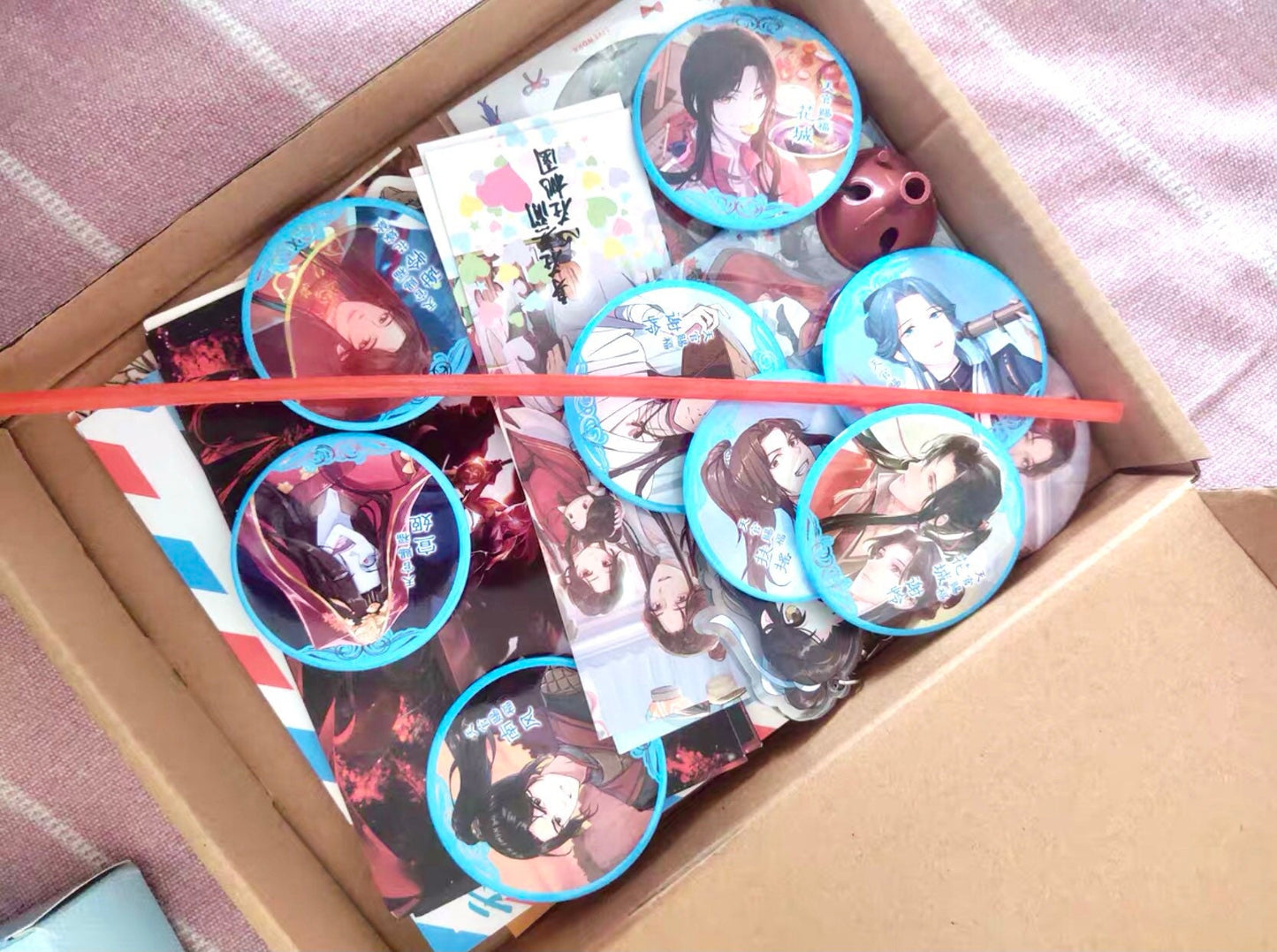 TGCF Amaze Box! assortment collectibles, poster badges stickersBL anime gift Tian Guan Ci Fu Xie Lian Huacheng Heaven Official blessing