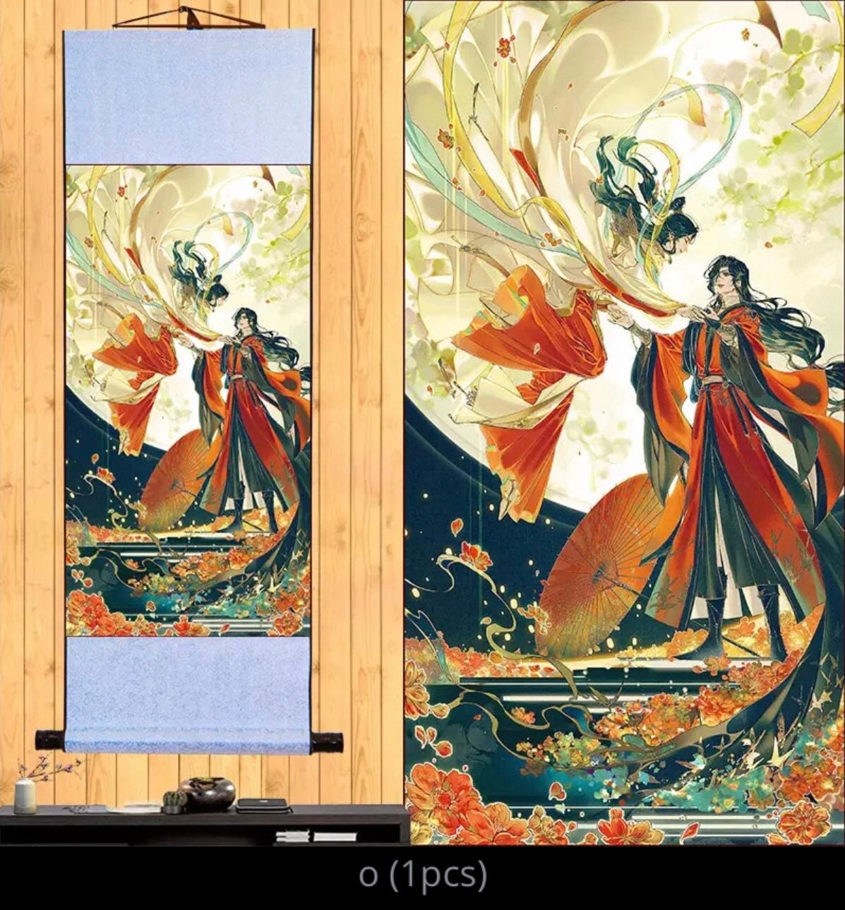 TGCF wall scroll art - fabric poster Tapestry print BL yaoi anime fan gift Tian Guan Ci Fu Xie Lian Huacheng Heaven Official’s blessing