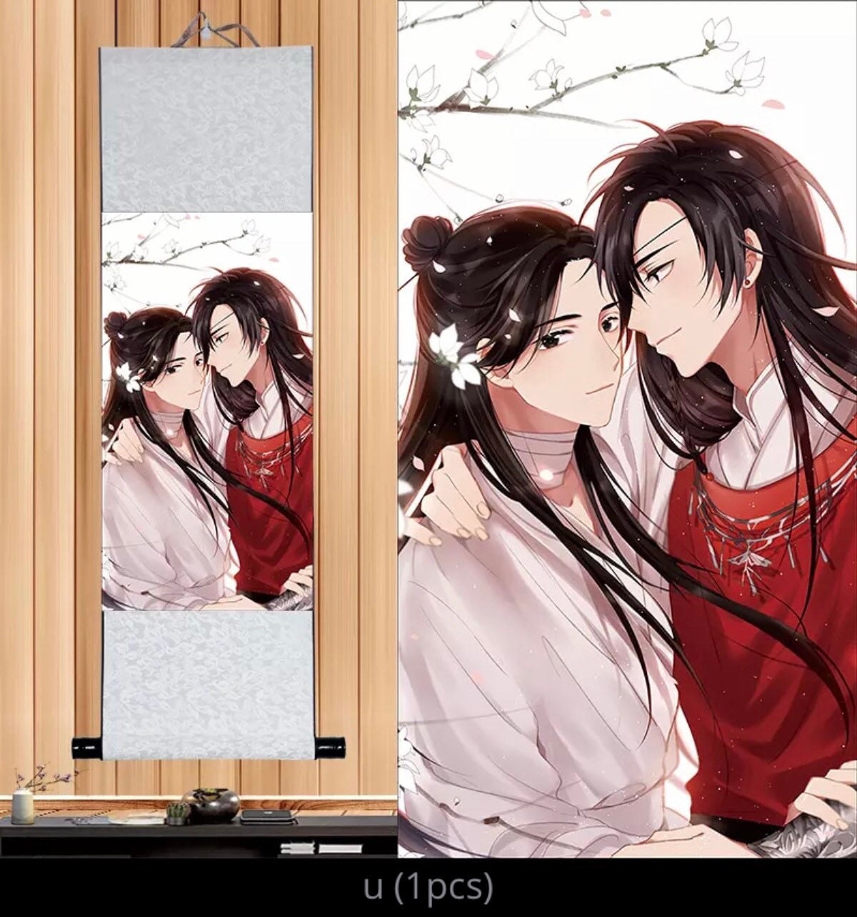 TGCF wall scroll art - fabric poster Tapestry print BL yaoi anime fan gift Tian Guan Ci Fu Xie Lian Huacheng Heaven Official’s blessing