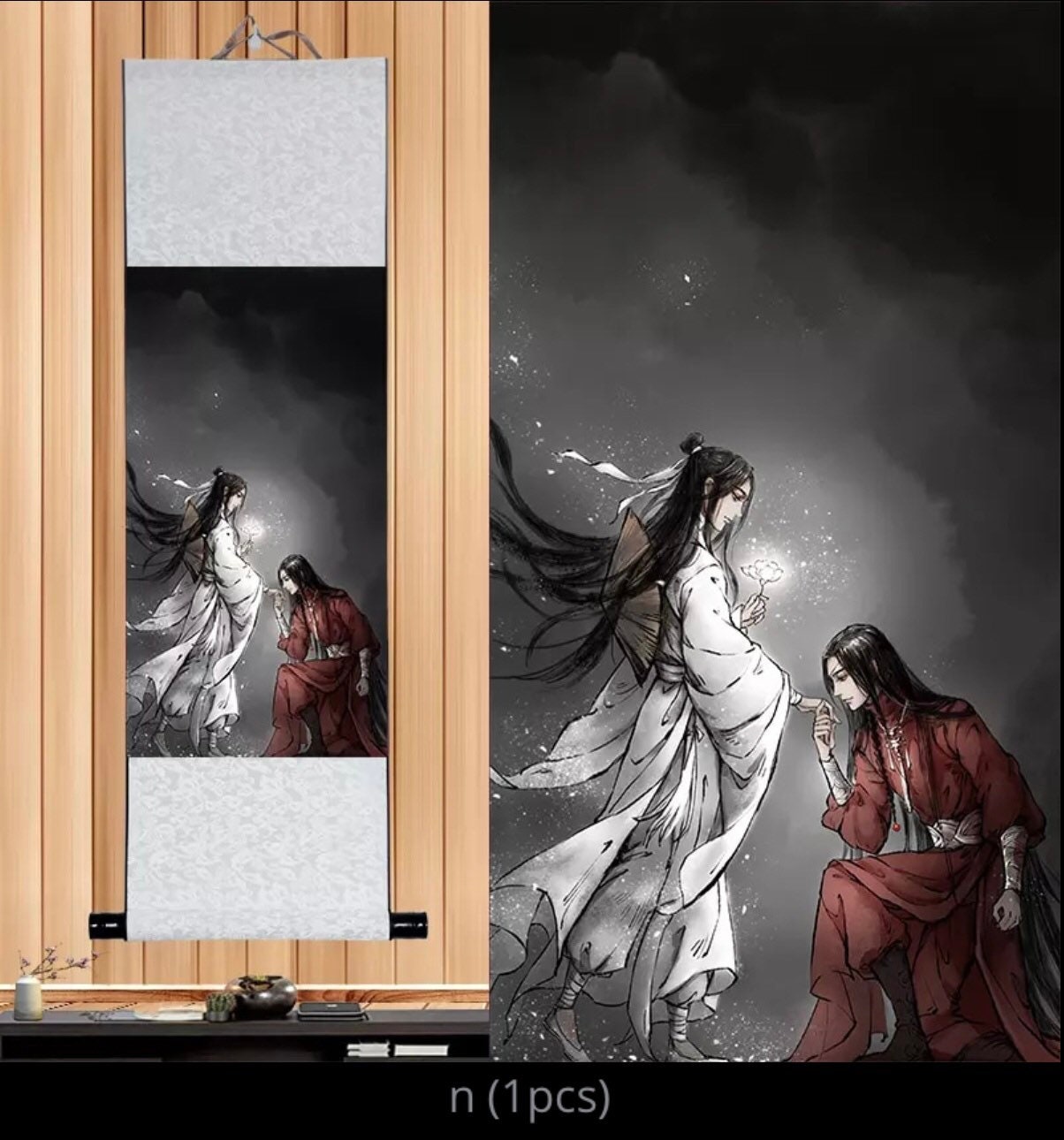 TGCF wall scroll art - fabric poster Tapestry print BL yaoi anime fan gift Tian Guan Ci Fu Xie Lian Huacheng Heaven Official’s blessing