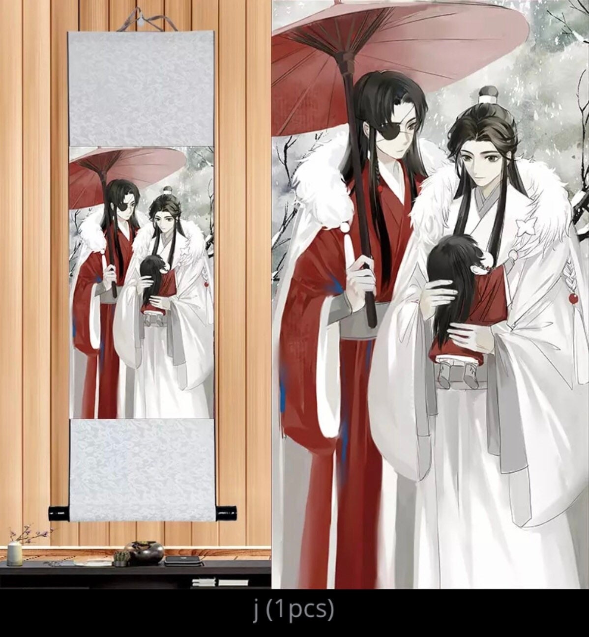 TGCF wall scroll art - fabric poster Tapestry print BL yaoi anime fan gift Tian Guan Ci Fu Xie Lian Huacheng Heaven Official’s blessing