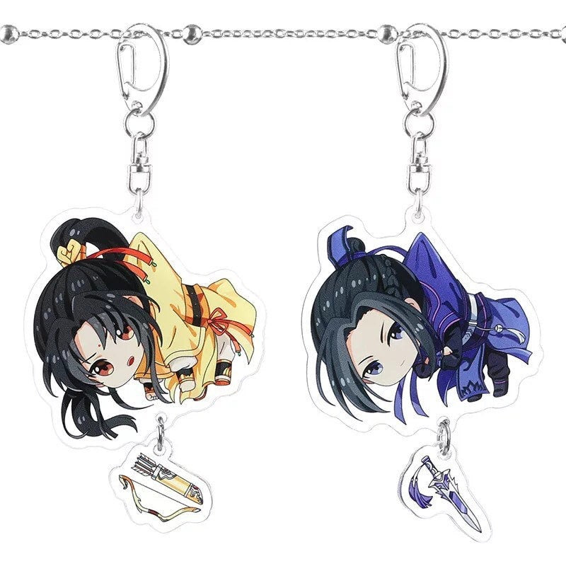 MDZS chibi keycharm - Wei Wuxian Lan Wangji MO Dao Zu Shi fan art gift BL Grandmaster of demonic cultivation founder Diabolism C126