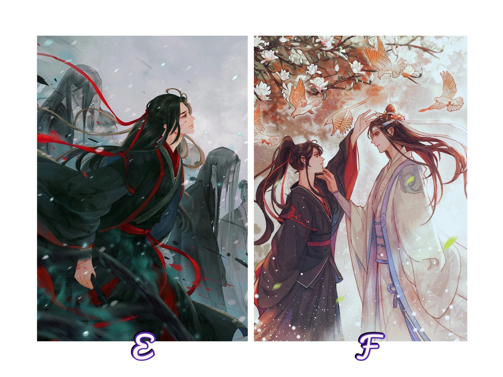 Anime Mo Dao Zu Shi Canvas Painting Wall Art Wei Wuxian Lan Wangji Prints  and Posters
