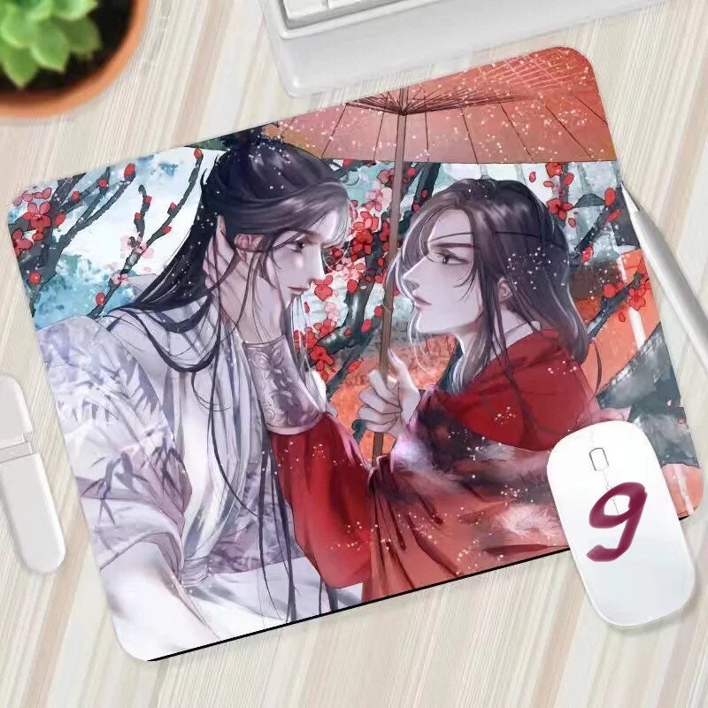 Tian Guan Ci Fu mouse pad - TGCF non slip PU leather mouse pad - blotter Hua Cheng Xie Lian MXTX Anime gift Heaven Officials Blessing