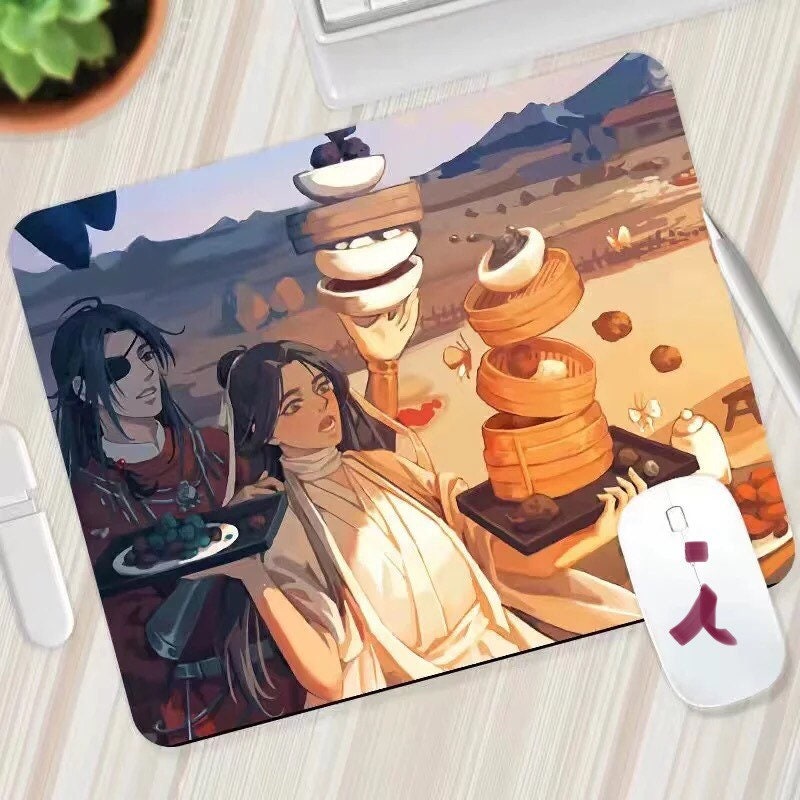 Tian Guan Ci Fu mouse pad - TGCF non slip PU leather mouse pad - blotter Hua Cheng Xie Lian MXTX Anime gift Heaven Officials Blessing