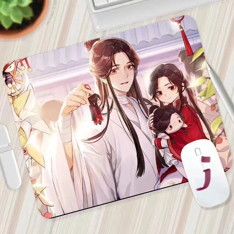 Tian Guan Ci Fu mouse pad - TGCF non slip PU leather mouse pad - blotter Hua Cheng Xie Lian MXTX Anime gift Heaven Officials Blessing