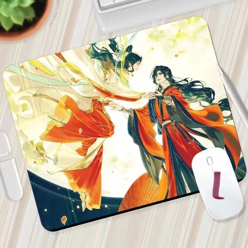 Tian Guan Ci Fu mouse pad - TGCF non slip PU leather mouse pad - blotter Hua Cheng Xie Lian MXTX Anime gift Heaven Officials Blessing