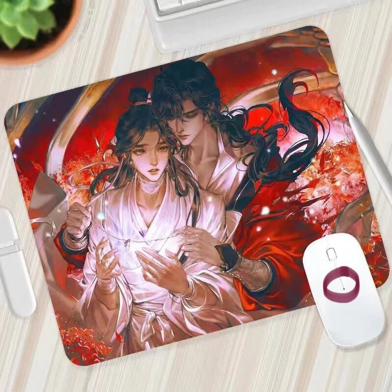 Tian Guan Ci Fu mouse pad - TGCF non slip PU leather mouse pad - blotter Hua Cheng Xie Lian MXTX Anime gift Heaven Officials Blessing