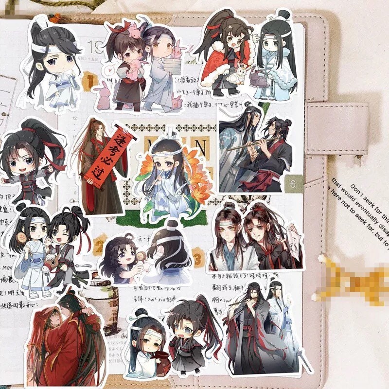 64pc/set MDZS stickers - Wei Wuxian Lan Wangji  fan art gift BL bromance Mo Dao Zu Shi Grandmaster of demonic cultivation C209