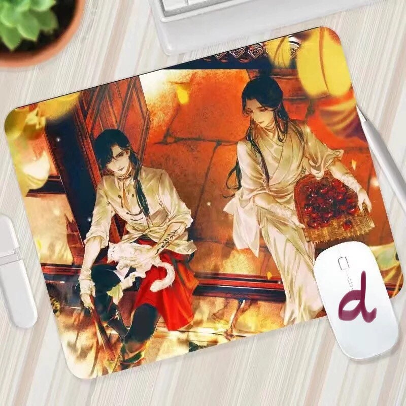 Tian Guan Ci Fu mouse pad - TGCF non slip PU leather mouse pad - blotter Hua Cheng Xie Lian MXTX Anime gift Heaven Officials Blessing