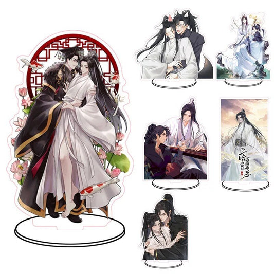 Husky and his white cat Shizun acrylic stand keychain  - danmei BL yaoi manhua fan gift mo ran Chu wannin taxian jun hua binan C200