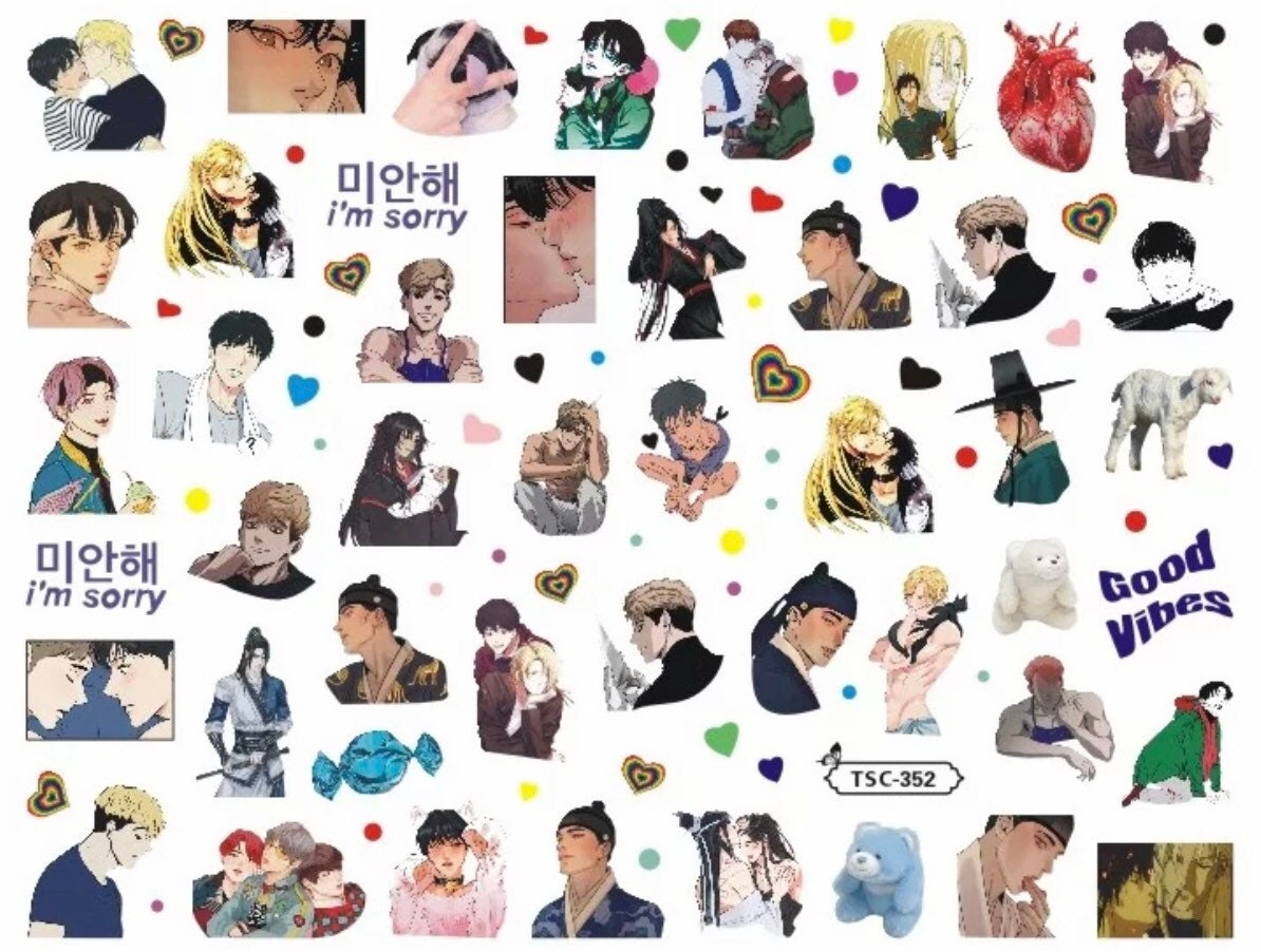 Nail Stickers!! Korean Boys Love Animation manga BJ Alex Night Painter –  coiledeggo