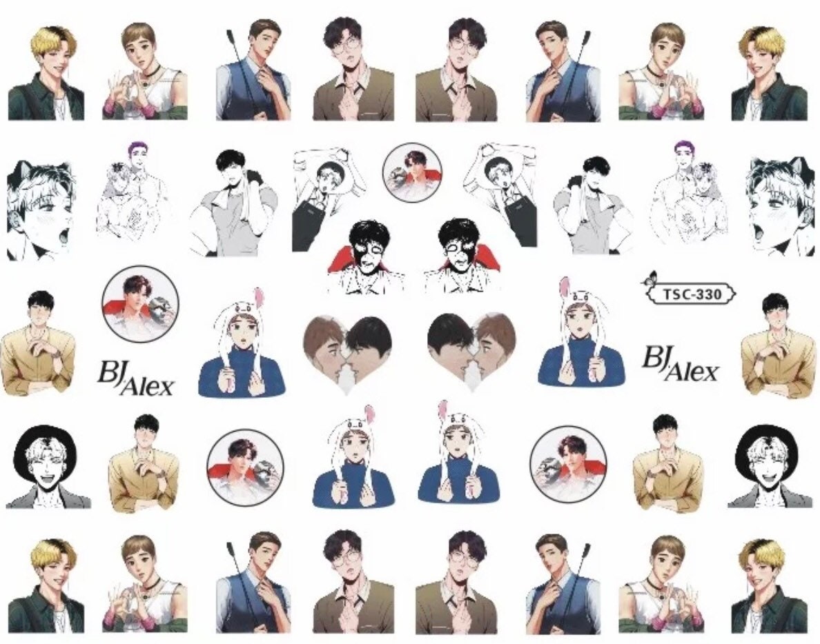 Nail Stickers!! Korean Boys Love manga BJ Alex Night Painter Dangerous Convenience Store Lechin Comics love is an illusion Yahwacheop C263