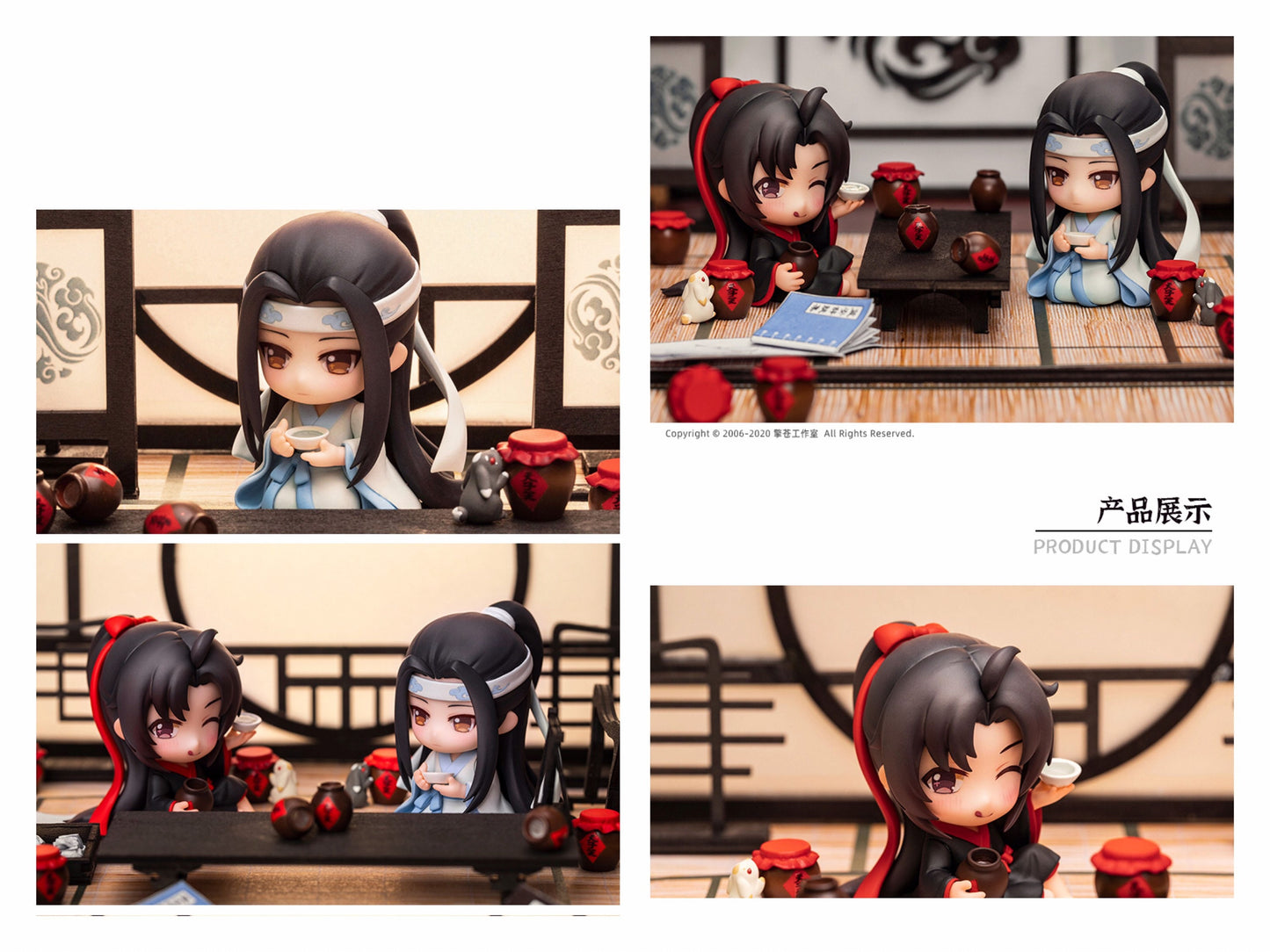 Mo Dao Zu Shi couple set! Chibi figures Wei Wuxian Lan Wangji MDZS fan gift Grandmaster of demonic cultivation founder of Diabolism C002