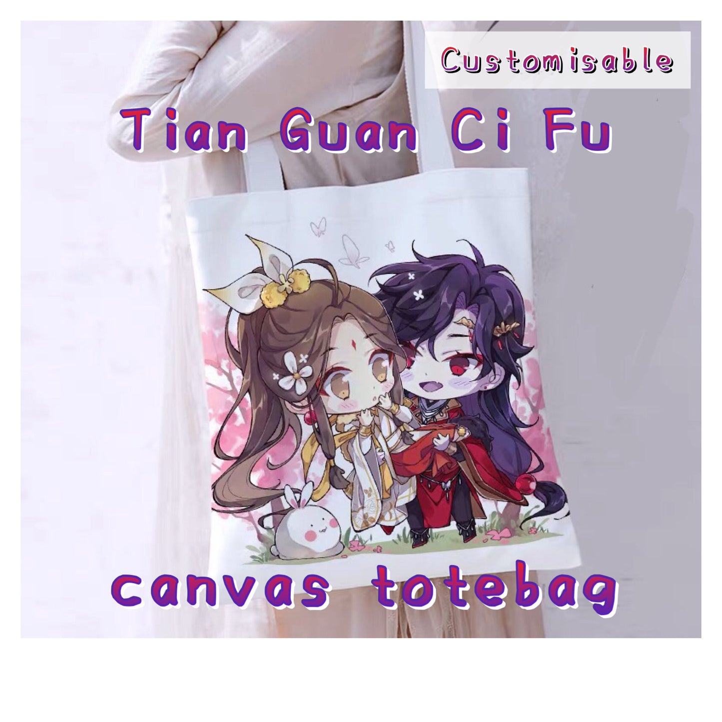 Tian Guan Ci Fu Totebag! - canvas shopping bag anime stationery- Hua Cheng Xie Lian Heaven Officials Blessing C295