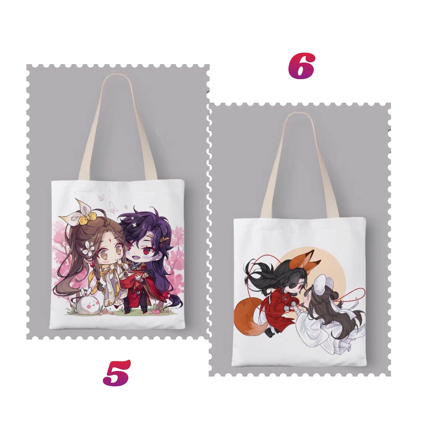 Tian Guan Ci Fu Totebag! - canvas shopping bag anime stationery- Hua Cheng Xie Lian Heaven Officials Blessing C295