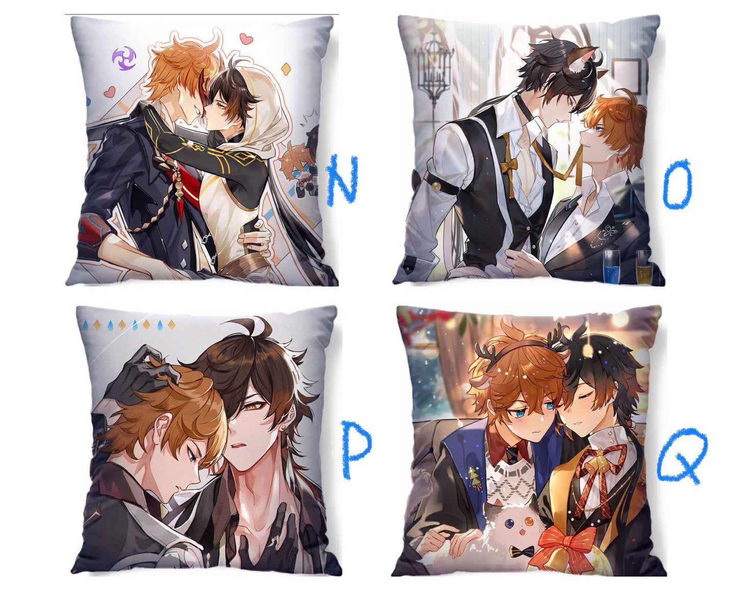 Tartaglia Zhongli pillow- Genshin Impact Gift pillow plush gaming gift Childe BL CP C311