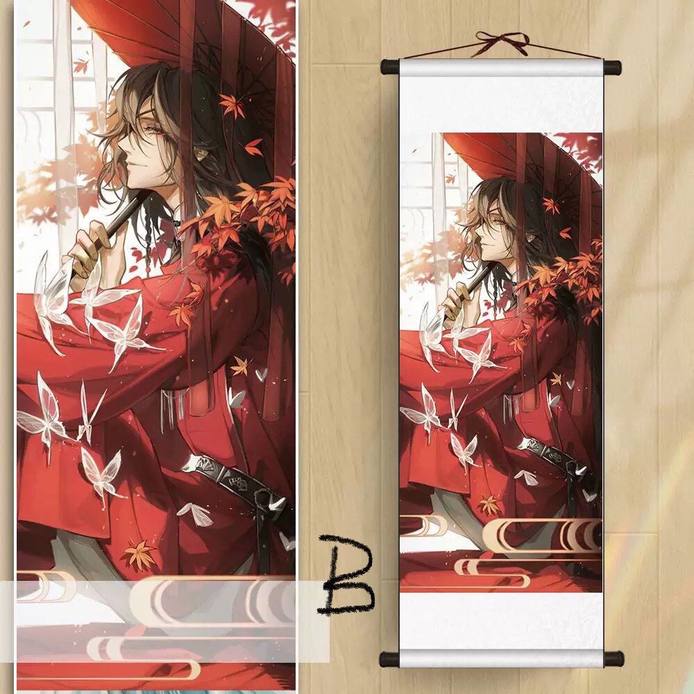 TGCF wall scroll art - fabric poster tapestry print BL yaoi danmei gift Tian Guan Ci Fu Xie Lian Huacheng Heaven Official’s blessing C318