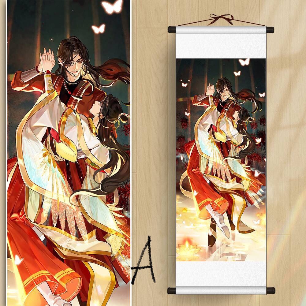 TGCF wall scroll art - fabric poster tapestry print BL yaoi danmei gift Tian Guan Ci Fu Xie Lian Huacheng Heaven Official’s blessing C318