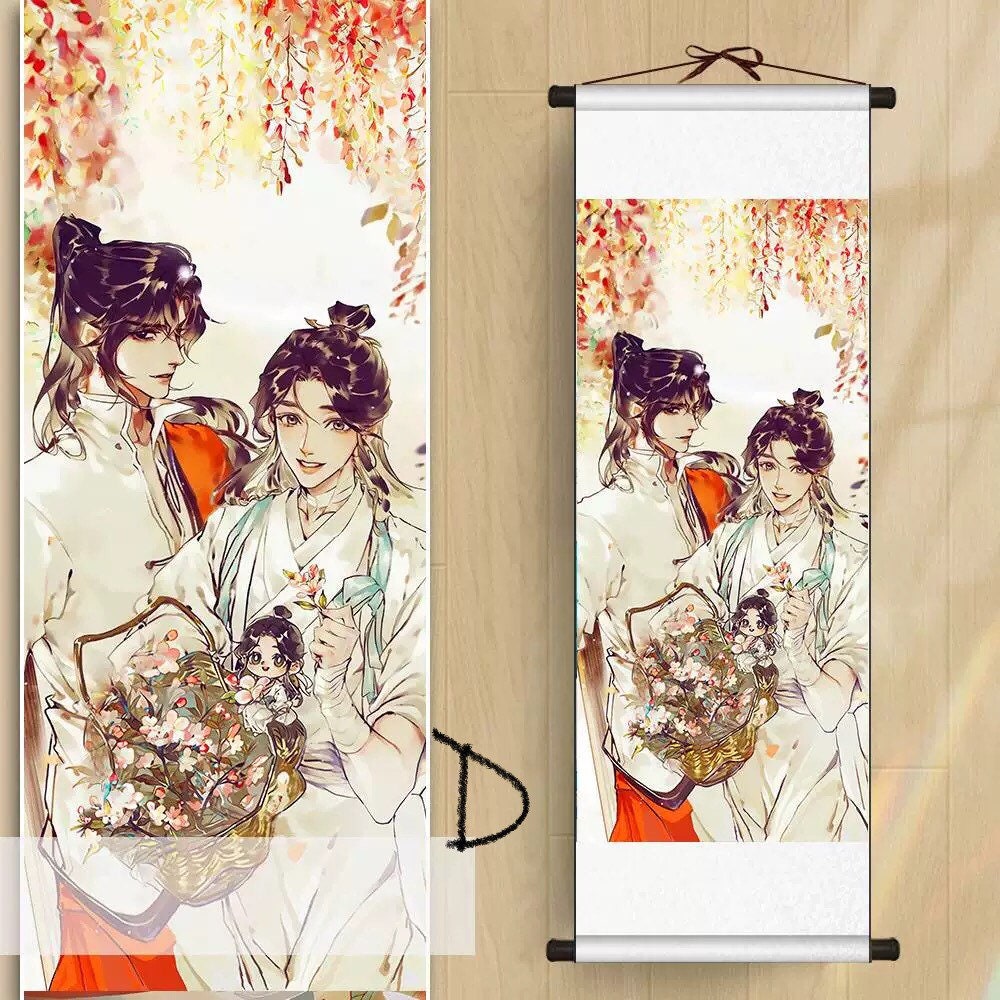 TGCF wall scroll art - fabric poster tapestry print BL yaoi danmei gift Tian Guan Ci Fu Xie Lian Huacheng Heaven Official’s blessing C318