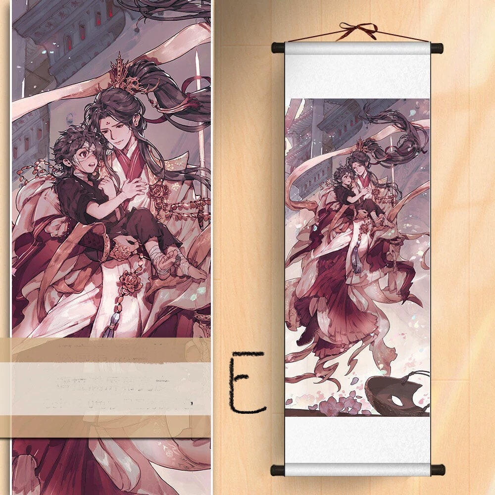 TGCF wall scroll art - fabric poster tapestry print BL yaoi danmei gift Tian Guan Ci Fu Xie Lian Huacheng Heaven Official’s blessing C318