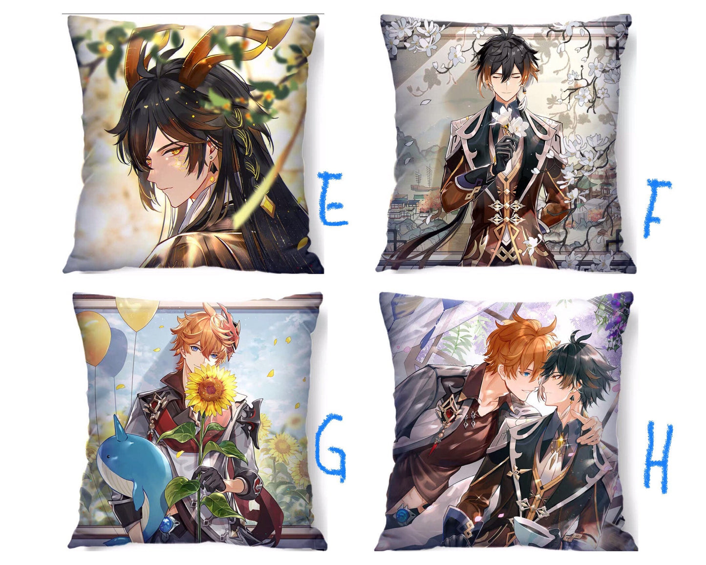 Tartaglia Zhongli pillow- Genshin Impact Gift pillow plush gaming gift Childe BL CP C311